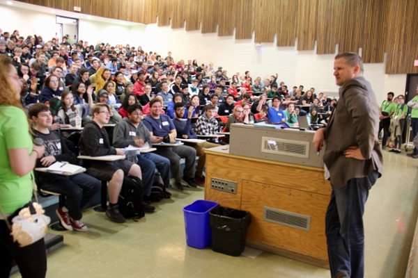 Mark Matthews answers questions after his presentation at Digitized.